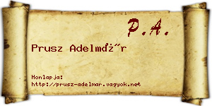 Prusz Adelmár névjegykártya